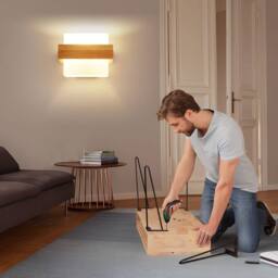 Pheashine Square Wooden LED Wall Light, 12W 3-Color, Scandinavian Style, E27 in Brown - thumbnail 9