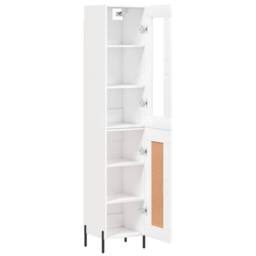 Berkfield Home Highboard White 34.5x34x180 cm Engineered Wood - thumbnail 4