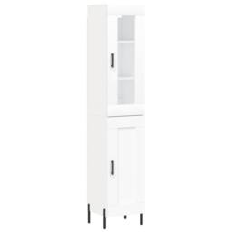 Berkfield Home Highboard White 34.5x34x180 cm Engineered Wood - thumbnail 3