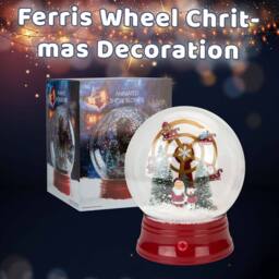 VFM e-Store Christmas Snow Globe Light Up Blower 31cm x 25cm Ferris Wheel X 1 in Red - Size: 31 cm x 25 cm - thumbnail 3