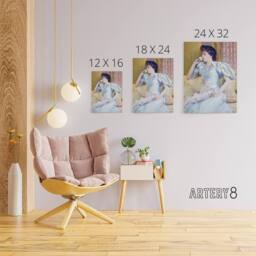 "Artery8 Actress Lillie Langtry Portrait Painting Hassam Canvas Wall Art Print - Size: W12"" x H16""" - thumbnail 4