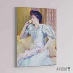 "Artery8 Actress Lillie Langtry Portrait Painting Hassam Canvas Wall Art Print - Size: W12"" x H16""" - thumbnail 2