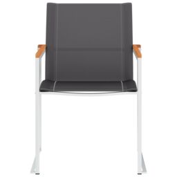 Berkfield Home Garden Chairs 4 pcs Textilene & Stainless Steel Grey - thumbnail 3