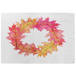 Benjamin Tate Design Pink & Orange Autumn Reath Rug in Natural - Size: Large - thumbnail 1