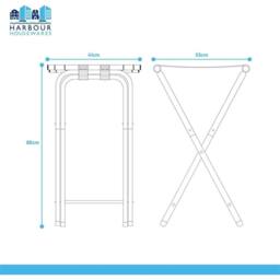 NESTLUNE Chrome 1x Metal Folding Serving Tray Stand in Silver - Size: 100 cm x 15 cm - thumbnail 3