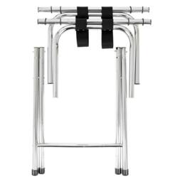 NESTLUNE Chrome 1x Metal Folding Serving Tray Stand in Silver - Size: 100 cm x 15 cm - thumbnail 1