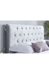 Birlea Grey Fabric Ottoman Bed Frame Storage Sienna Crushed Velvet in Metallic Silver - Size: Small Double - thumbnail 5