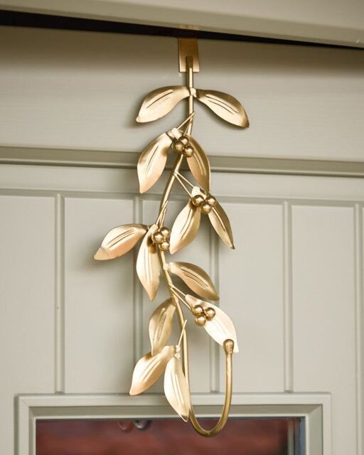 Dibor Gold Finish Olive Over Door Christmas Decoration Wreath Hanger Hook - image 1