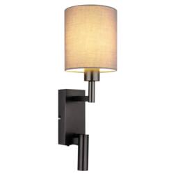 Netlighting Zamora Reading Wall Light Matt Gunmetal Textile Grey Shade E27 - thumbnail 6