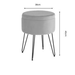 GFW Avery Velvet Storage Stool in Pink - thumbnail 6