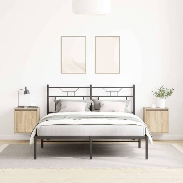 Berkfield Home Durable Wall-Mounted Bedside Cabinets 2 pcs Sonoma Oak 38x34x40 cm in Tan - Size: 38 x 34 x 40 cm - image 1