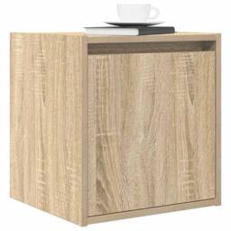 Berkfield Home Durable Wall-Mounted Bedside Cabinets 2 pcs Sonoma Oak 38x34x40 cm in Tan - Size: 38 x 34 x 40 cm - thumbnail 4