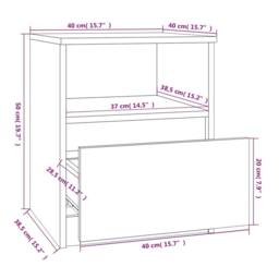 Berkfield Home Decorative Bedside Cabinets 2 pcs Smoked Oak 40x40x50 cm Engineer in Brown - Size: 40 x 40 x 50 cm - thumbnail 9