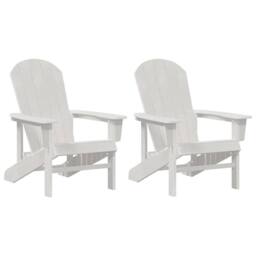 Berkfield Home White Adirondack Chairs 2 pcs White 74x82x90 cm HDPE - Size: 74 x 82 x 90 cm - thumbnail 3