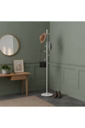 Living and Home 170cm Freestanding Coat Rack with 8 Hooks, Marble Base in White - thumbnail 8