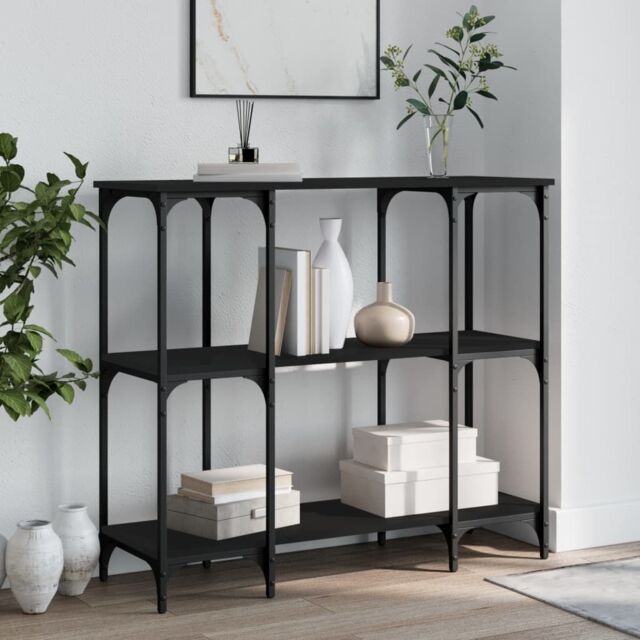 Berkfield Home Console Table Black 102x35x90 cm Engineered Wood - Size: 102 x 35 x 90 cm - image 1