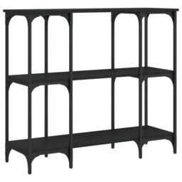 Berkfield Home Console Table Black 102x35x90 cm Engineered Wood - Size: 102 x 35 x 90 cm - thumbnail 2