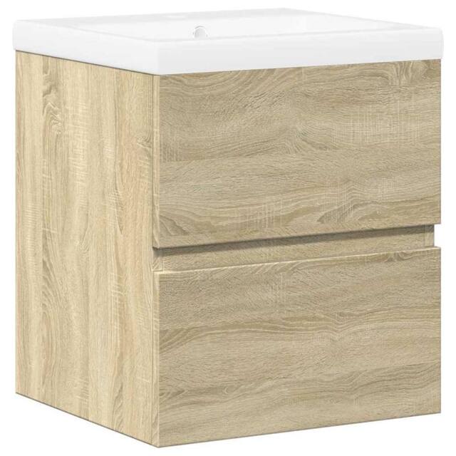 Berkfield Home 2 Piece Bathroom Furniture Set Sonoma Oak Engineered Wood in Light Tan - image 1