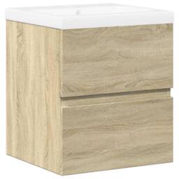 Berkfield Home 2 Piece Bathroom Furniture Set Sonoma Oak Engineered Wood in Light Tan