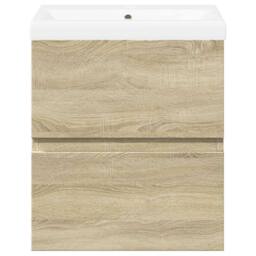 Berkfield Home 2 Piece Bathroom Furniture Set Sonoma Oak Engineered Wood in Light Tan - thumbnail 4