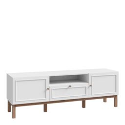 Furniture To Go Wensley 2 Door 1 Drawer TV Unit in Light Grey & Oak