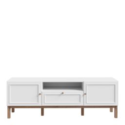 Furniture To Go Wensley 2 Door 1 Drawer TV Unit in Light Grey & Oak - thumbnail 2