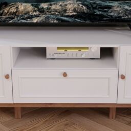 Furniture To Go Wensley 2 Door 1 Drawer TV Unit in Light Grey & Oak - thumbnail 6
