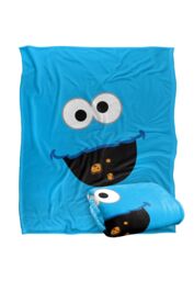 Sesame Street Cookie Monster Color Silky Touch Super Soft Throw Blanket 152 X 127 cm in White - thumbnail 2