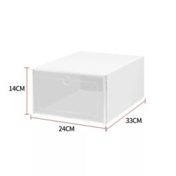 Hinsinc 12x White Plastic Shoe Storage Boxes Stackable Foldable Organiser - thumbnail 2