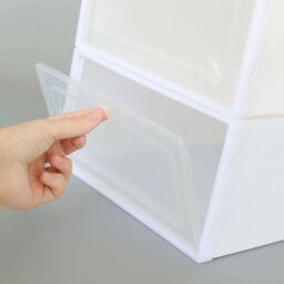 Hinsinc 12x White Plastic Shoe Storage Boxes Stackable Foldable Organiser - thumbnail 7
