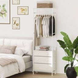 EONLION Clothes Rack Freestanding Closet Organizer in White - Size: 500mm - thumbnail 4