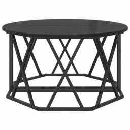 Berkfield Home Elegant Black Oak Coffee Table 80x80x42 cm Made of Engineered Wood - Size: 80 x 80 x 42 cm - thumbnail 7