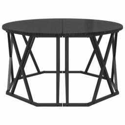 Berkfield Home Elegant Black Oak Coffee Table 80x80x42 cm Made of Engineered Wood - Size: 80 x 80 x 42 cm - thumbnail 6