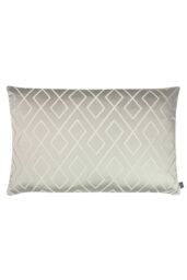 Prestigious Textiles Pivot Geometric Jacquard Cushion in Silver - Size: 40 cm x 60 cm
