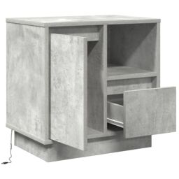 Berkfield Home Bedside Cabinet with LED Concrete Grey 50x34.5x50 cm - thumbnail 5