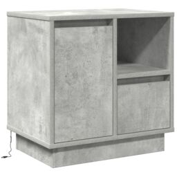 Berkfield Home Bedside Cabinet with LED Concrete Grey 50x34.5x50 cm - thumbnail 2