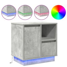 Berkfield Home Bedside Cabinet with LED Concrete Grey 50x34.5x50 cm - thumbnail 4