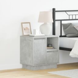 Berkfield Home Bedside Cabinet with LED Concrete Grey 50x34.5x50 cm - thumbnail 1