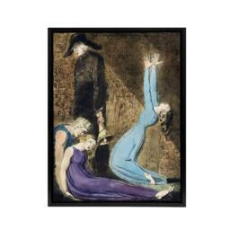 "Artery8 Supine Woman Man with Bell William Blake Framed Canvas Wall Art Print - Size: W12"" x H16""" - thumbnail 1
