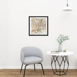"Artery8 Wall Art Print Map Antique 1922 Reich Office Berlin City Old Replica Square Framed Picture 16X16 Inch in Black - Size: W16"" x H16""" - thumbnail 2