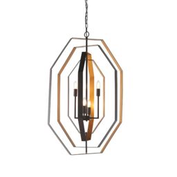 Loops Multi Arm Geometric Ceiling Chandelier - Aged Bronze & Antique Gold Pendant
