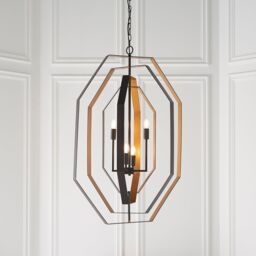 Loops Multi Arm Geometric Ceiling Chandelier - Aged Bronze & Antique Gold Pendant - thumbnail 3