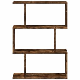 Berkfield Home Room Divider Bookcase 3-Tier Smoked Oak 70x24x97 cm Engineered Wood in Brown - Size: 70 x 24 x 97 cm - thumbnail 5