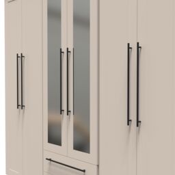 Ready Assembled 2 U Howard Tall 6 Door 2 Drawer 2 Mirror Wardrobe (Ready Assembled) in Taupe - thumbnail 4