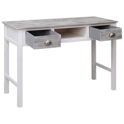 Berkfield Home Writing Desk Grey 110x45x76 cm Wood - Size: 110 x 45 x 76 cm - thumbnail 3
