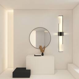 NIVOR 140cm Aluminum LED Flush Mounted Sconce Dimmable Wall Light Remote in Black - thumbnail 6