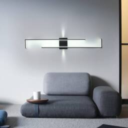 NIVOR 140cm Aluminum LED Flush Mounted Sconce Dimmable Wall Light Remote in Black - thumbnail 4
