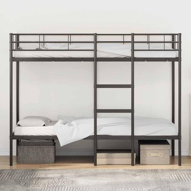 Berkfield Home Breathable Bunk Bed without Mattress Black 75x190 cm Small Single - image 1