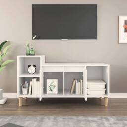 Berkfield Home TV Cabinet White 100x35x55 cm Engineered Wood - Size: 100 x 35 x 55 cm - thumbnail 3