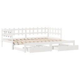 Berkfield Home Daybed with Trundle & Drawers without Mattress White 90x190 cm Single - thumbnail 3